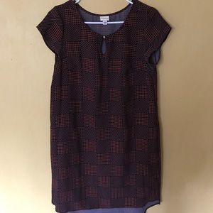 Navy and Orange Shift Dress